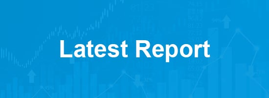 Blue banner with the text “Latest Report” over a faint background of charts and upward-trending graphs.